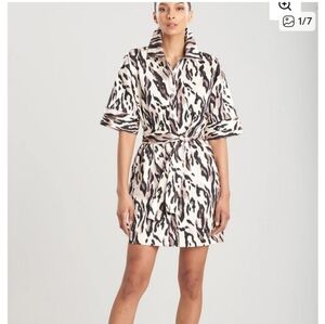 Natori Lynx Cotton Sateen Dress NWT Missing Belt Size Medium